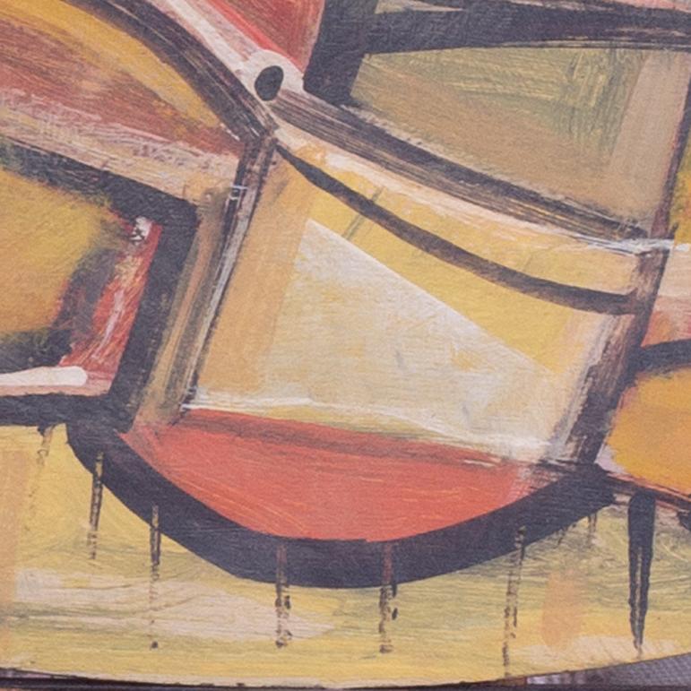 'Helios' by William Black, British, Cornish, oil painting semi-circle, 1970 For Sale 4