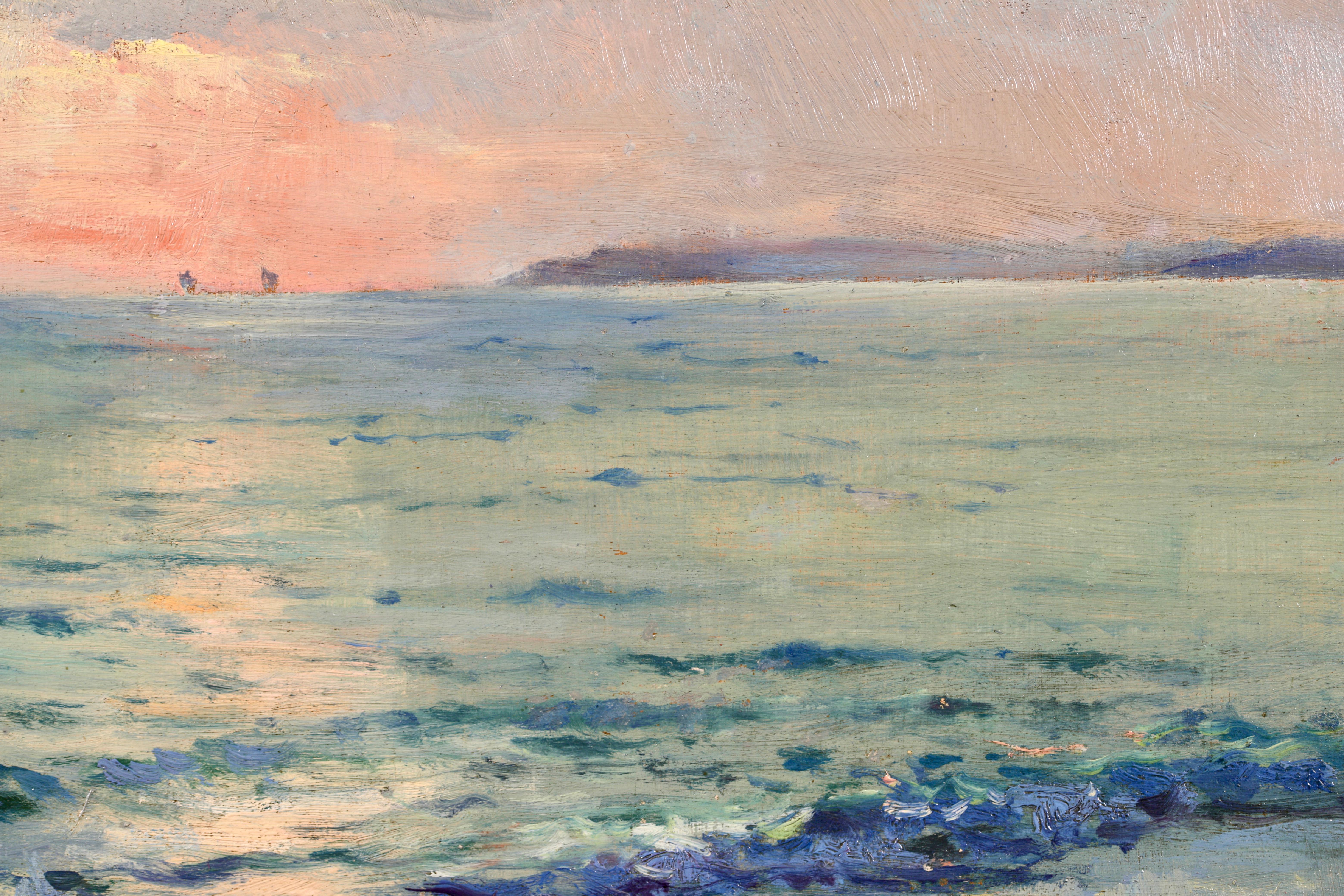 Sunset on the Coast - Impressionist Oil, Birds in Seacape by William Blair Bruce 1