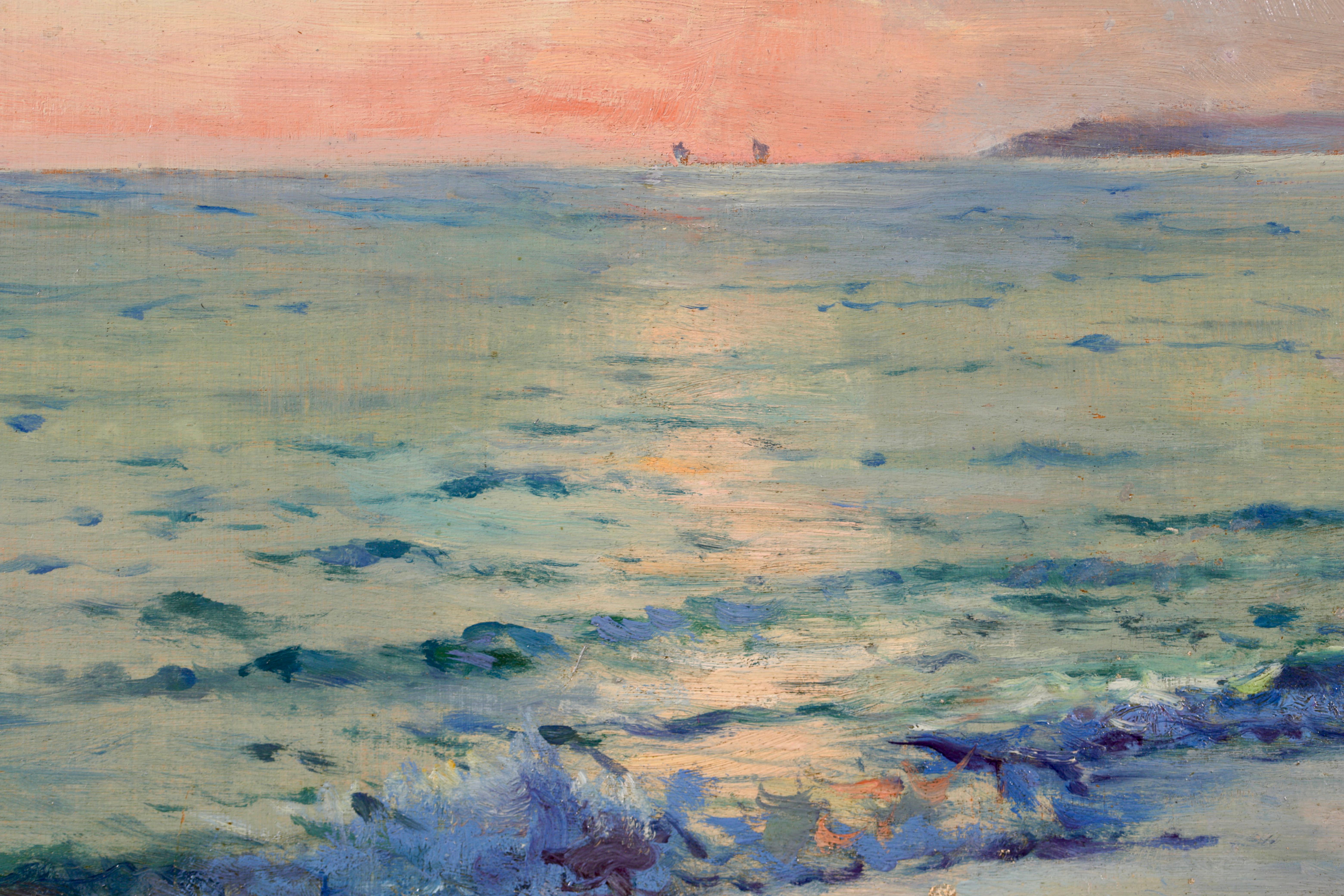 Sunset on the Coast - Impressionist Oil, Birds in Seacape by William Blair Bruce 2