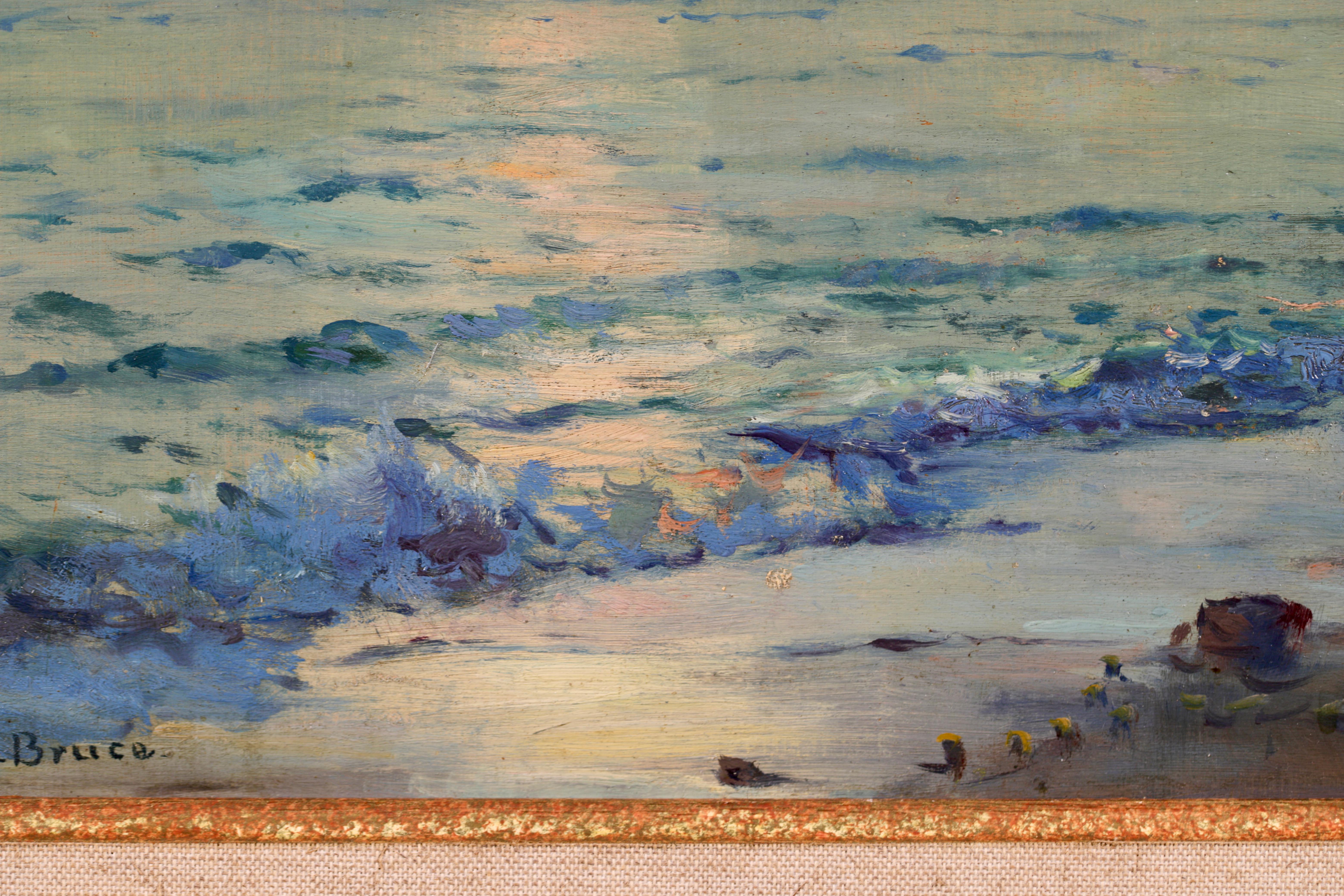 Sunset on the Coast - Impressionist Oil, Birds in Seacape by William Blair Bruce 4
