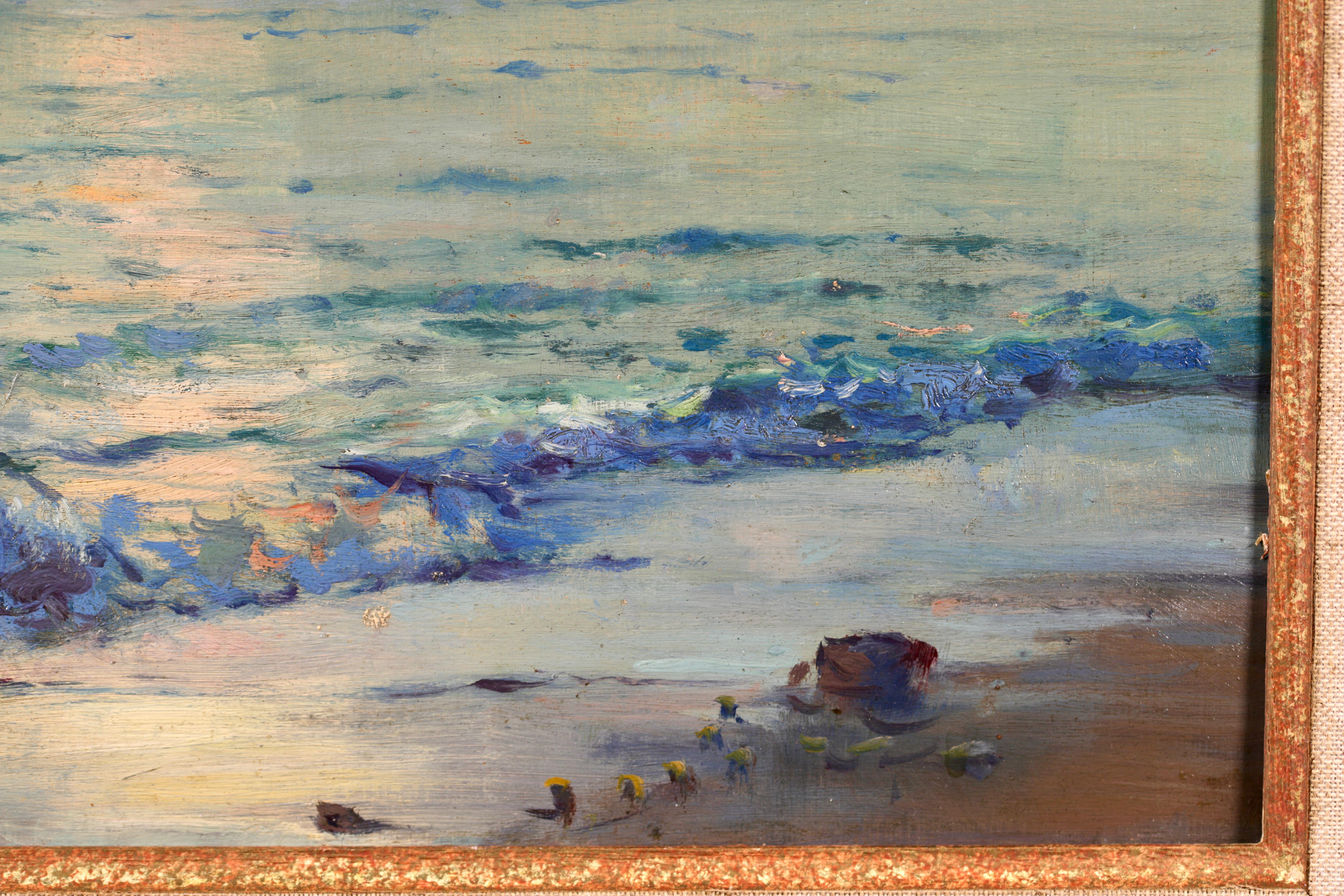 Sunset on the Coast - Impressionist Oil, Birds in Seacape by William Blair Bruce 5