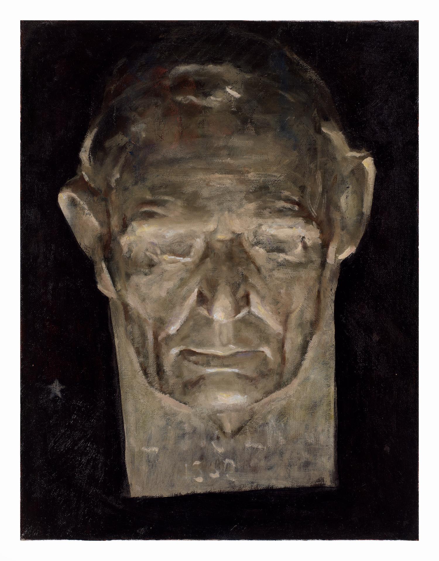 William Blake (b. 1991)  Portrait Painting - Father Abraam - Original Painting of Abraham Lincoln Life Mask by William Blake