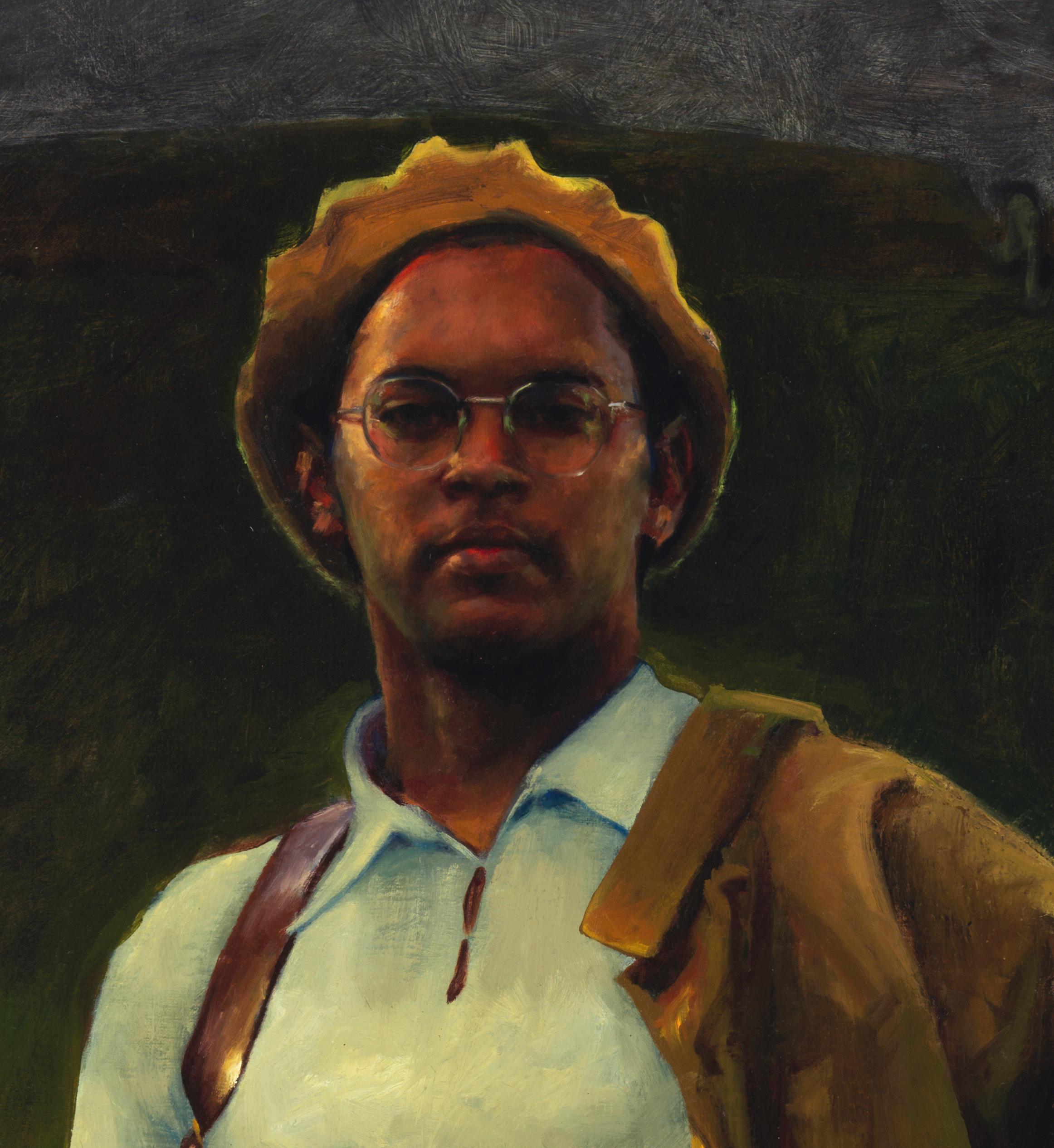 painting of soldier staring