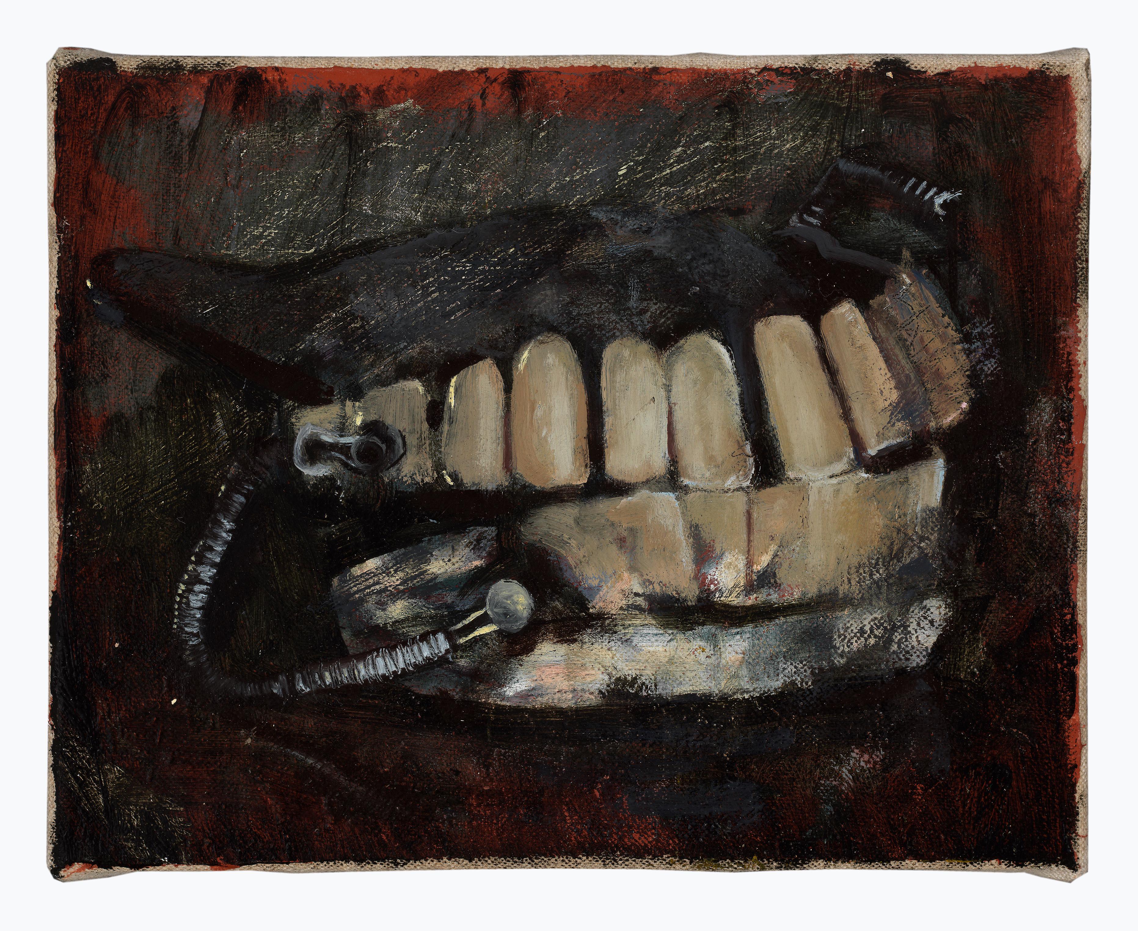 William Blake (b. 1991)  Portrait Painting - Teeth - Original Oil Painting of George Washington
s Dentures by William Blake