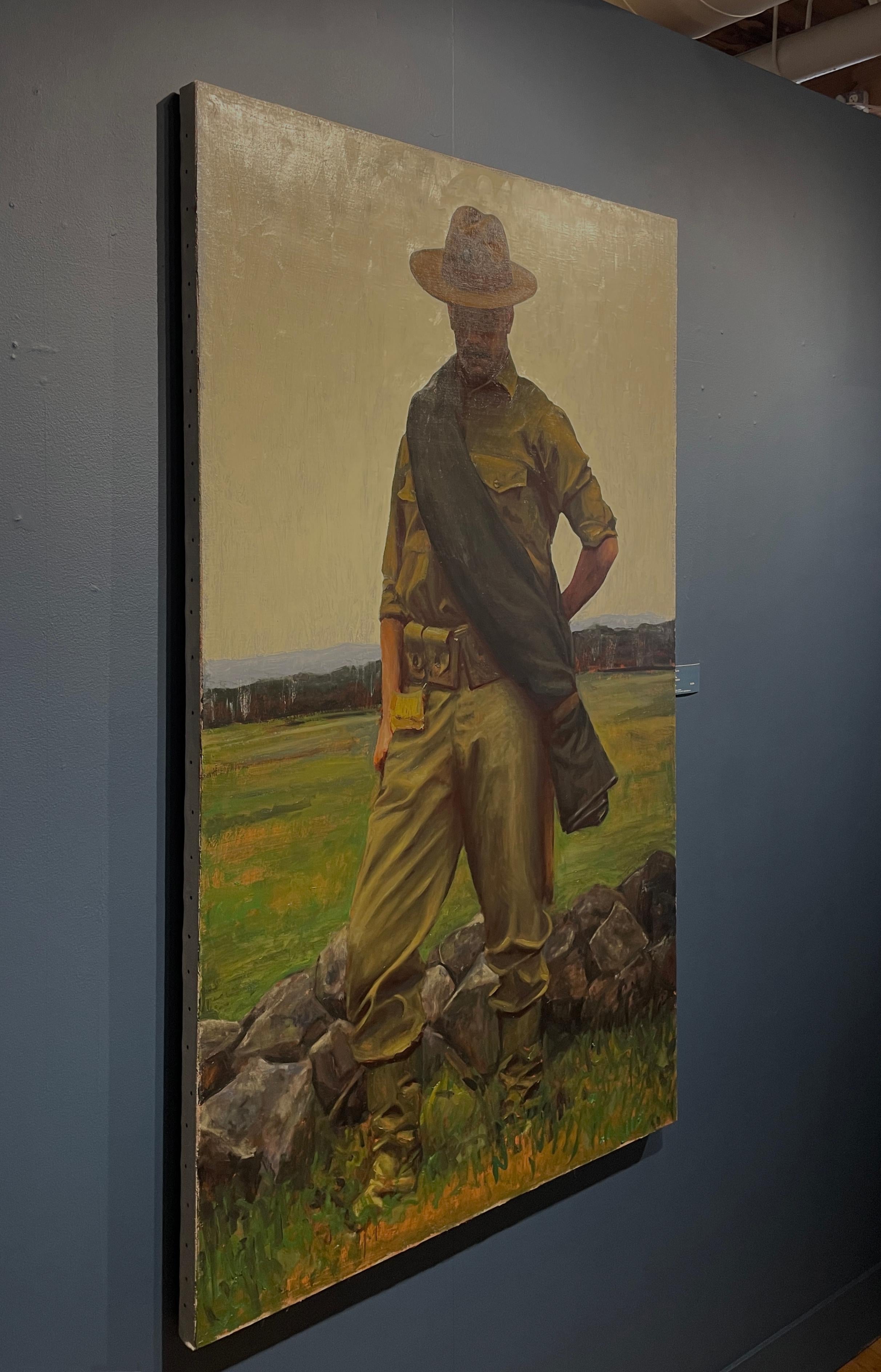 painting of soldier staring