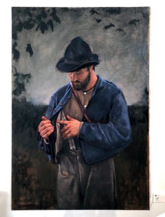 Incredulity -American Civil War Soldier, After Caravaggio, Original Oil on Linen