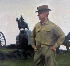 Union - A Group of Uniformed Soldiers Standing in an Open Field, Oil on Linen