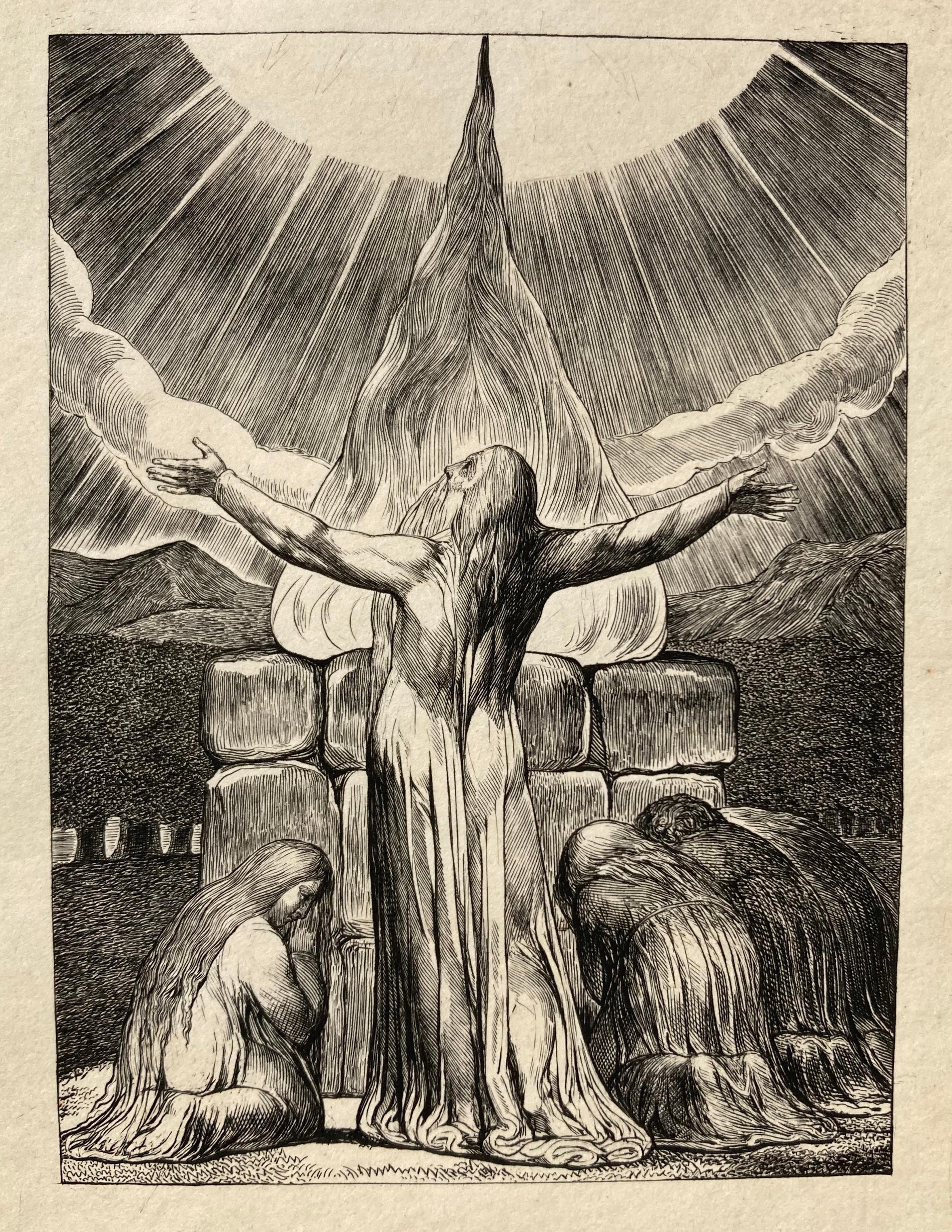 JOB SACRIFICED - Et mon serviteur Job priera pour vous - École anglaise Print par William Blake