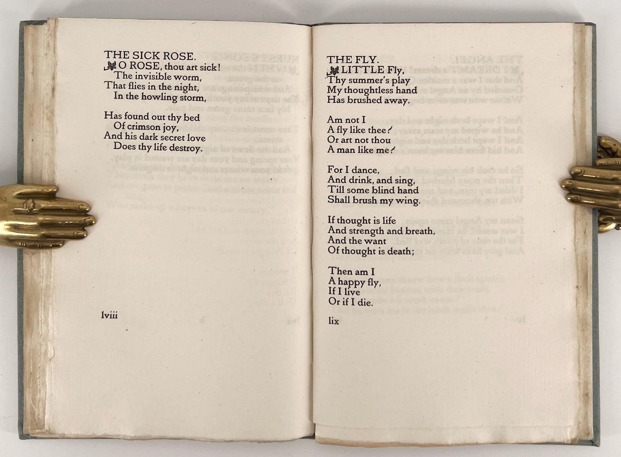 XIXe siècle William Blake : Le livre de Thel. Les chants de l'innocence. Et des chants d'expérience en vente