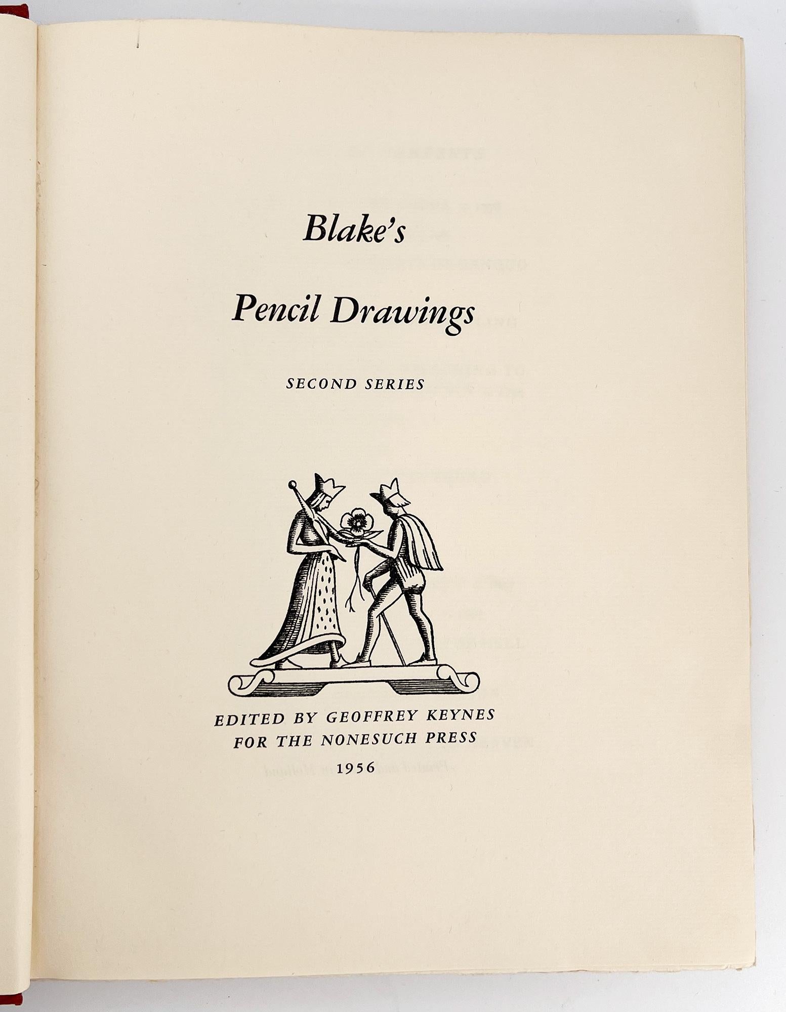 This is the sequel to The Nonesuch Press' first book of Blake's Pencil Drawings, published in 1927. The Max Reinhardt / Nonesuch list 1956 remarked: ‘During the twenty-nine years that have elapsed a number of exciting drawings have come to light,
