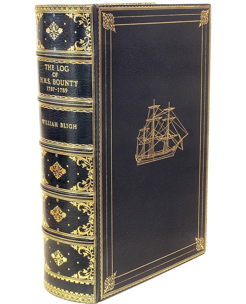Author: BLIGH, William. 

Title: The Log of H.M.S. Bounty 1787-1789.

Publisher: Guildford: Genesis Publications, 1975.

THE ZAEHNSDORF EDITION LIMITED TO 50 NUMBERED COPIES SIGNED BY MOUNTBATTEN. 1 vol., large thick 4to, 13
