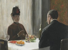 William Bodfish, Ölgemälde mit dem Titel „Der Besuch der Schwester“, datiert 1888