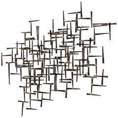 William Bowie Abstract Nail Wall Sculpture