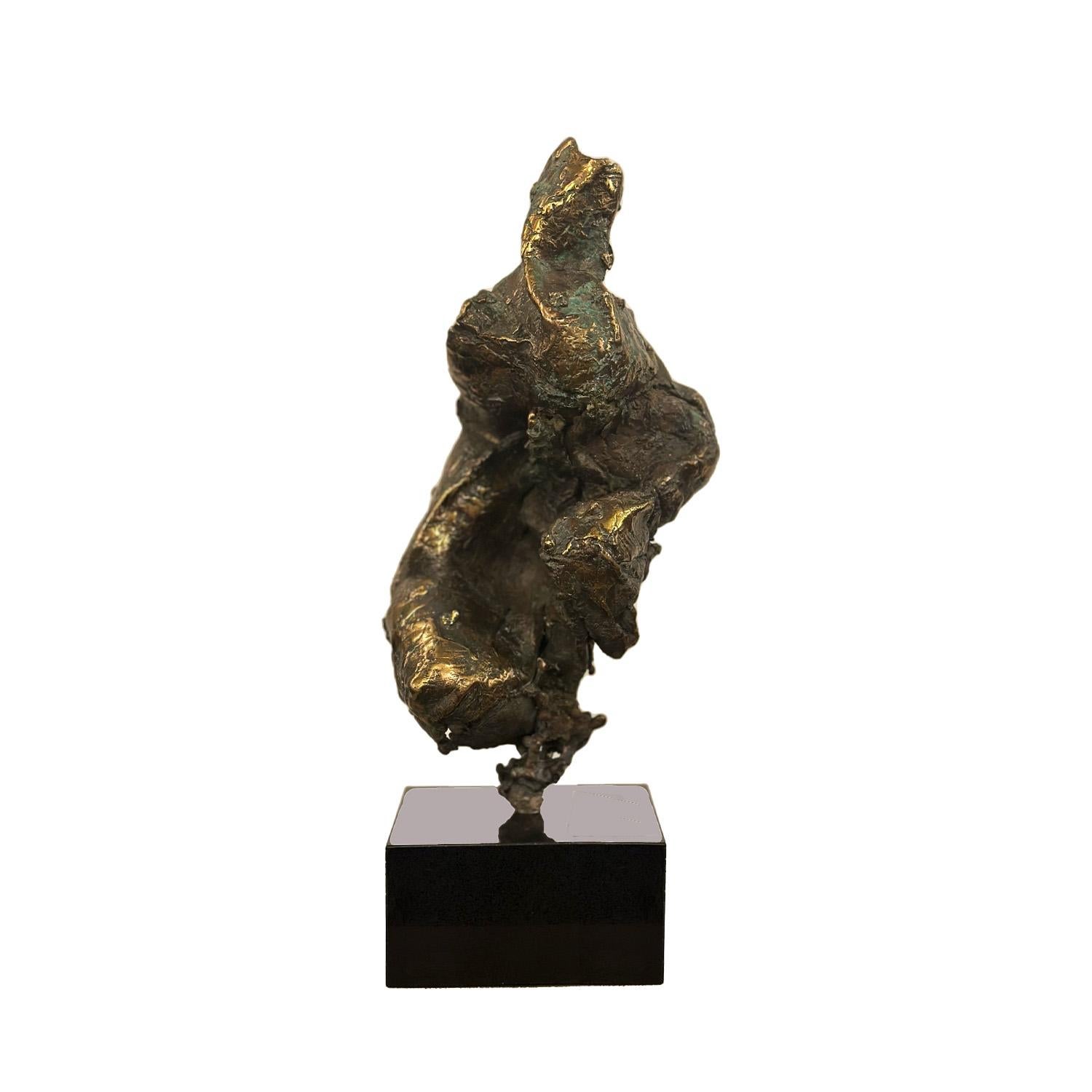 This abstract sculpture appears to be the figure of a man, but upon closer inspection, the figure gives way to a mass of swirling metal. 

William Bowie was a prominent sculptor of the American Mid-Century Modern period. A contemporary of Harry
