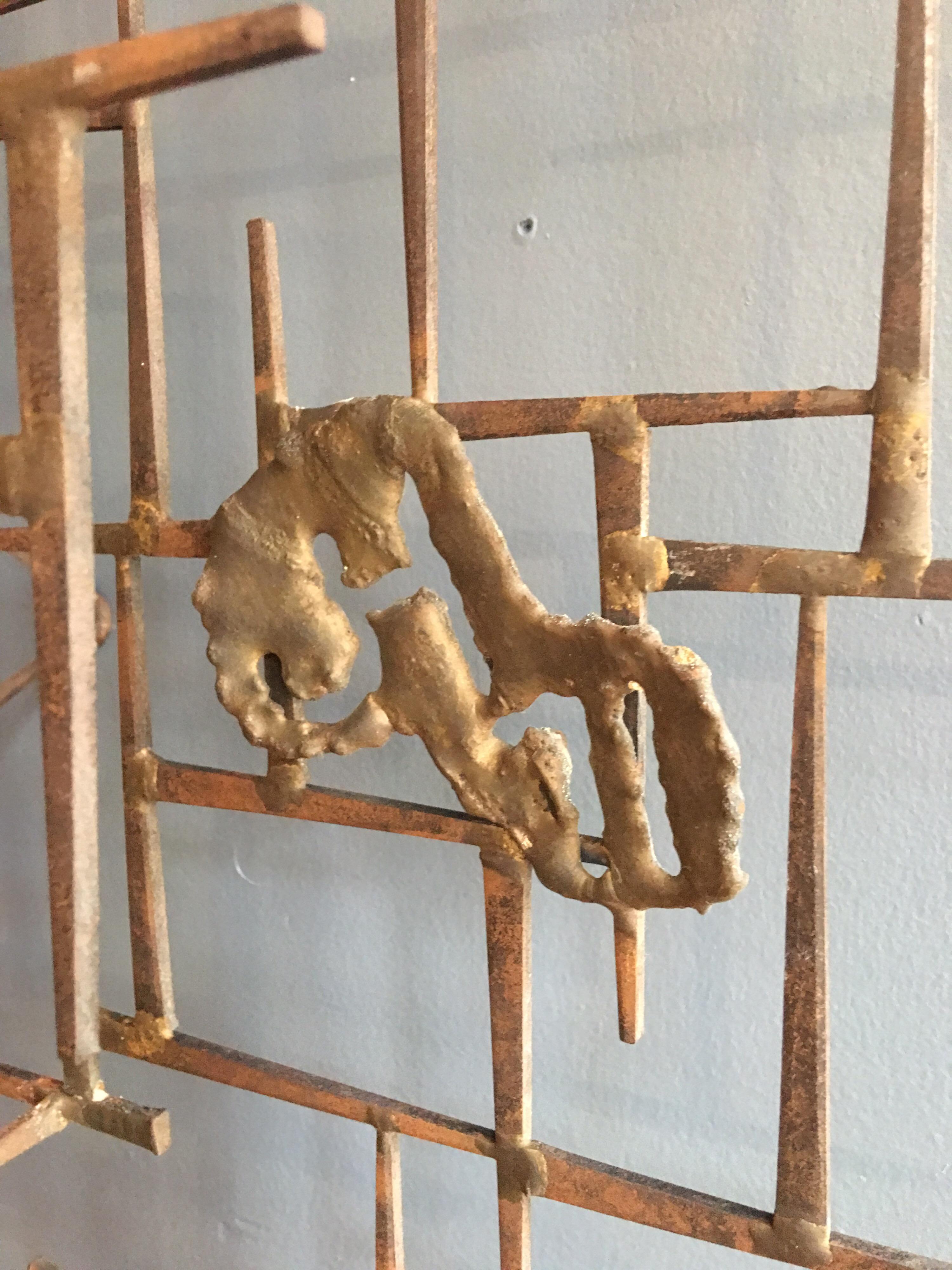 Mid-Century Modern William Bowie Nail Wall Sculpture