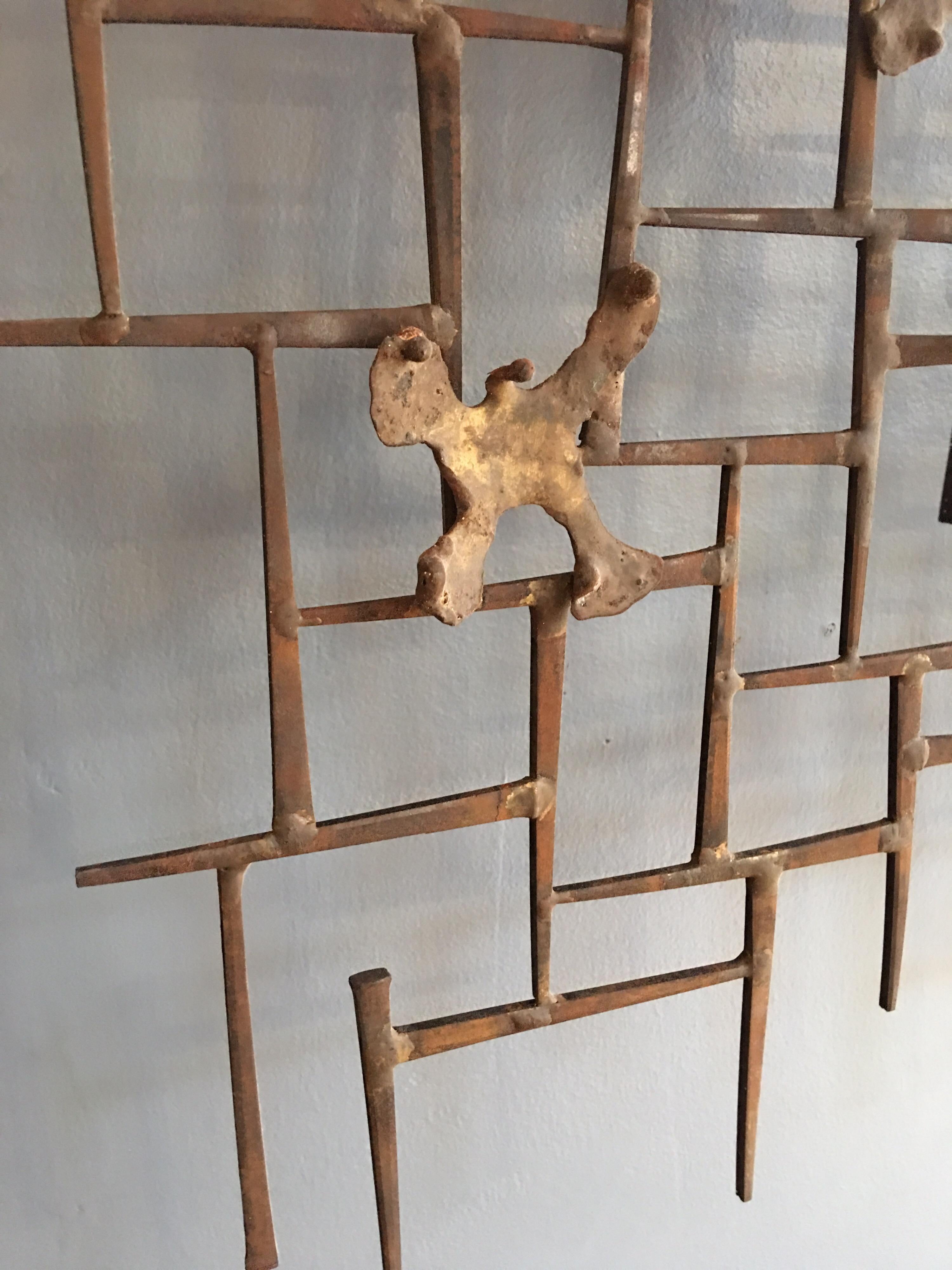 Mid-20th Century William Bowie Nail Wall Sculpture