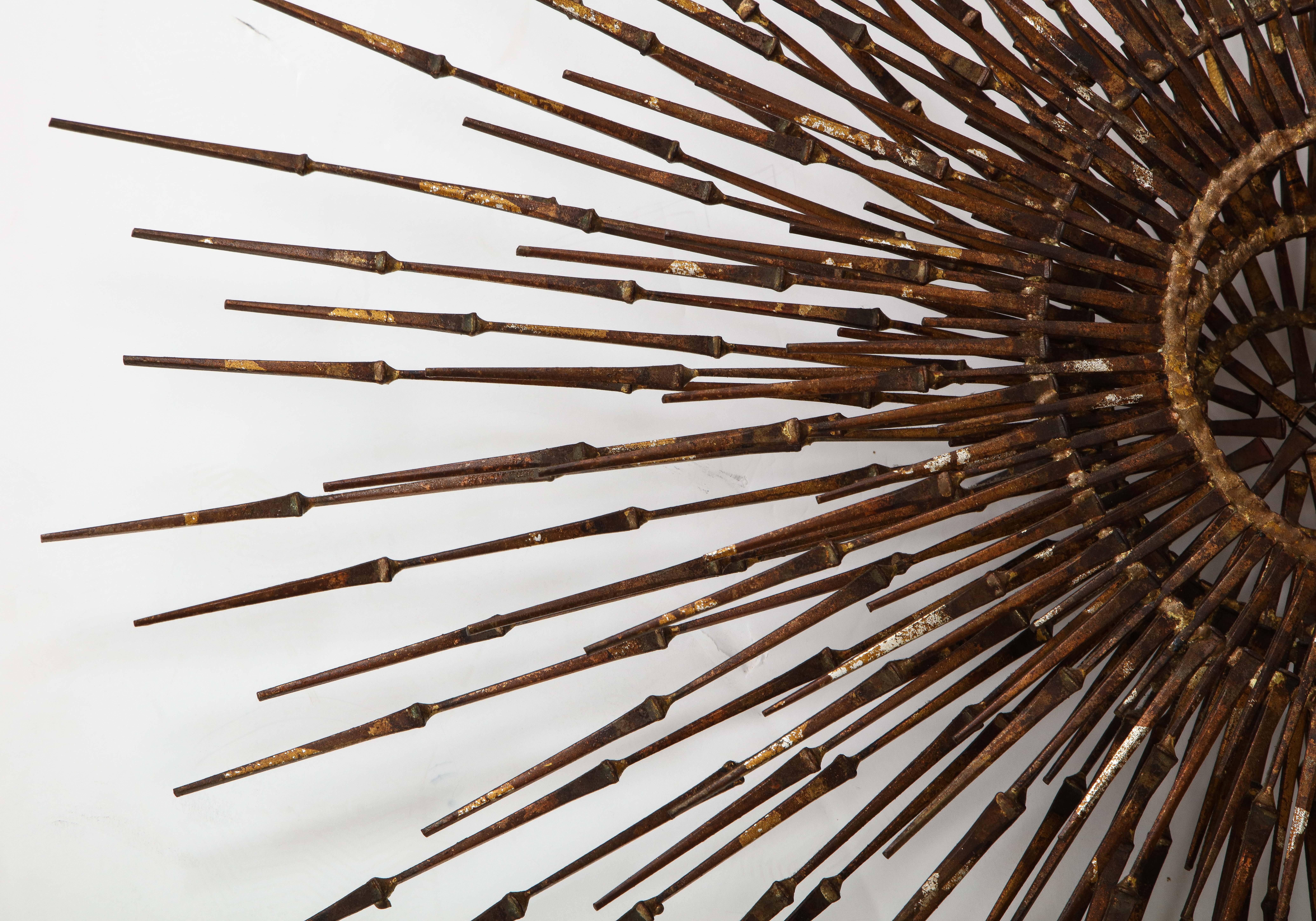 Steel William Bowie Sunburst Gilt Wall Sculpture