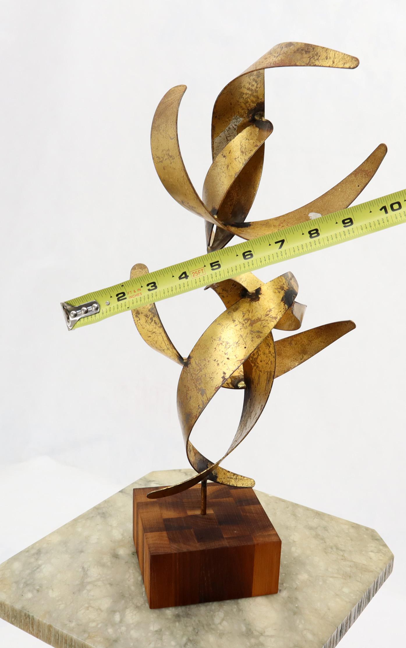 Mid-Century Modern abstract tabletop sculpture by William Bowie. The solid block base square is 4x4