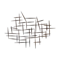William Bowie's Mid-Century Brutalist Metal Nail Wall Sculpture