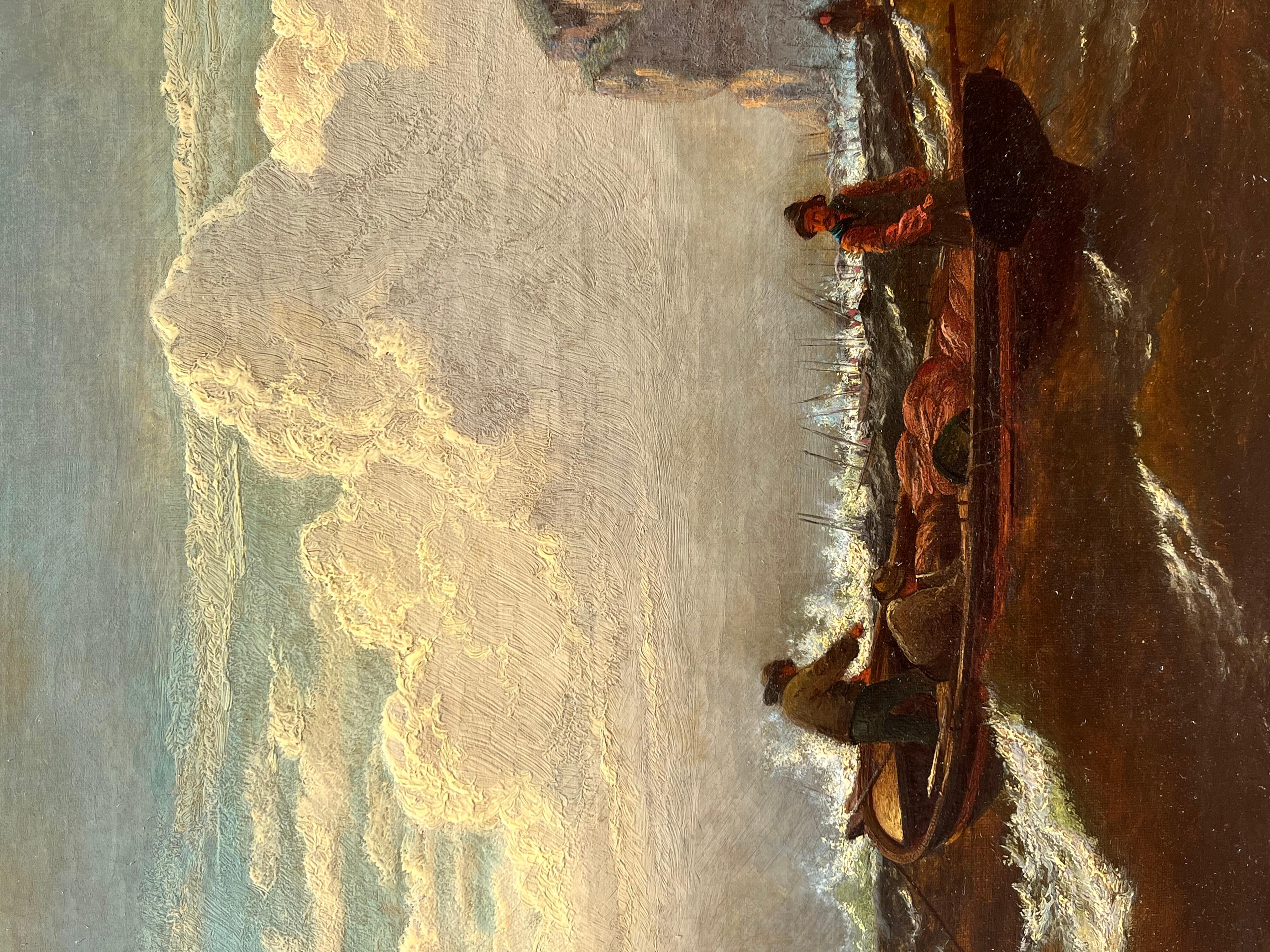 Fischerboote vor der Küste von Bass Rock, Schottland – Painting von William Bradford