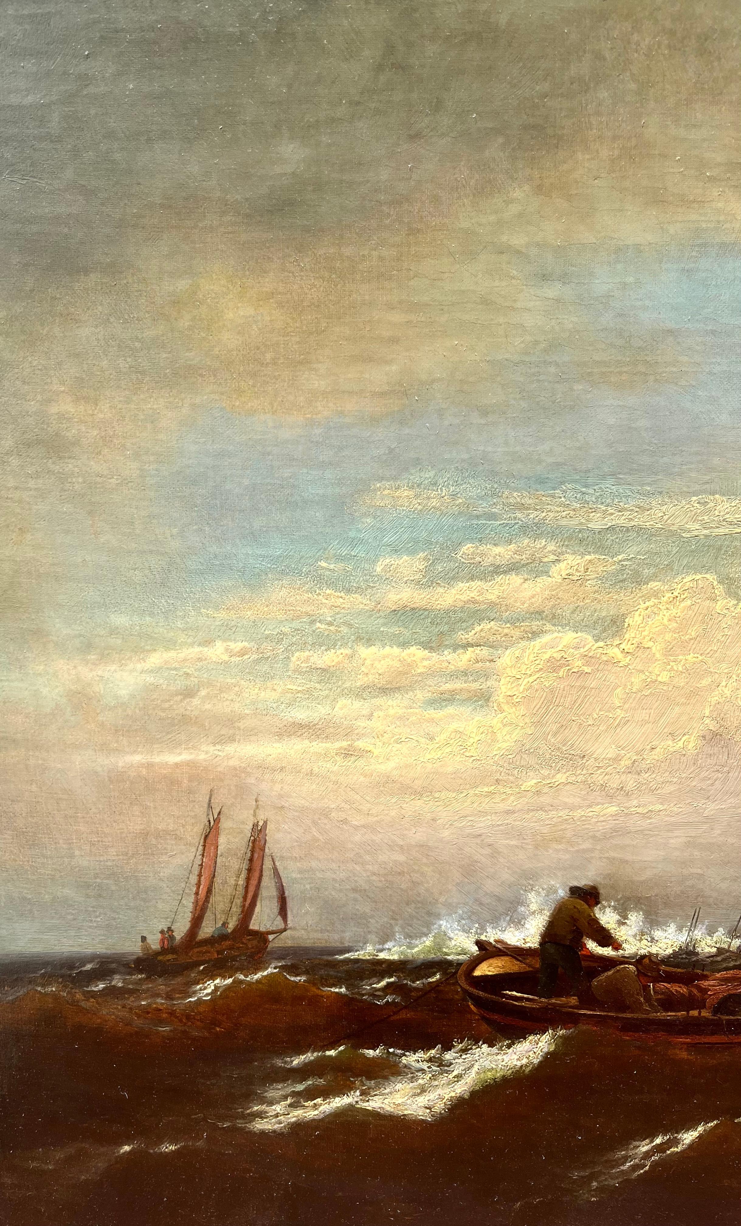 Fischerboote vor der Küste von Bass Rock, Schottland (Romantik), Painting, von William Bradford