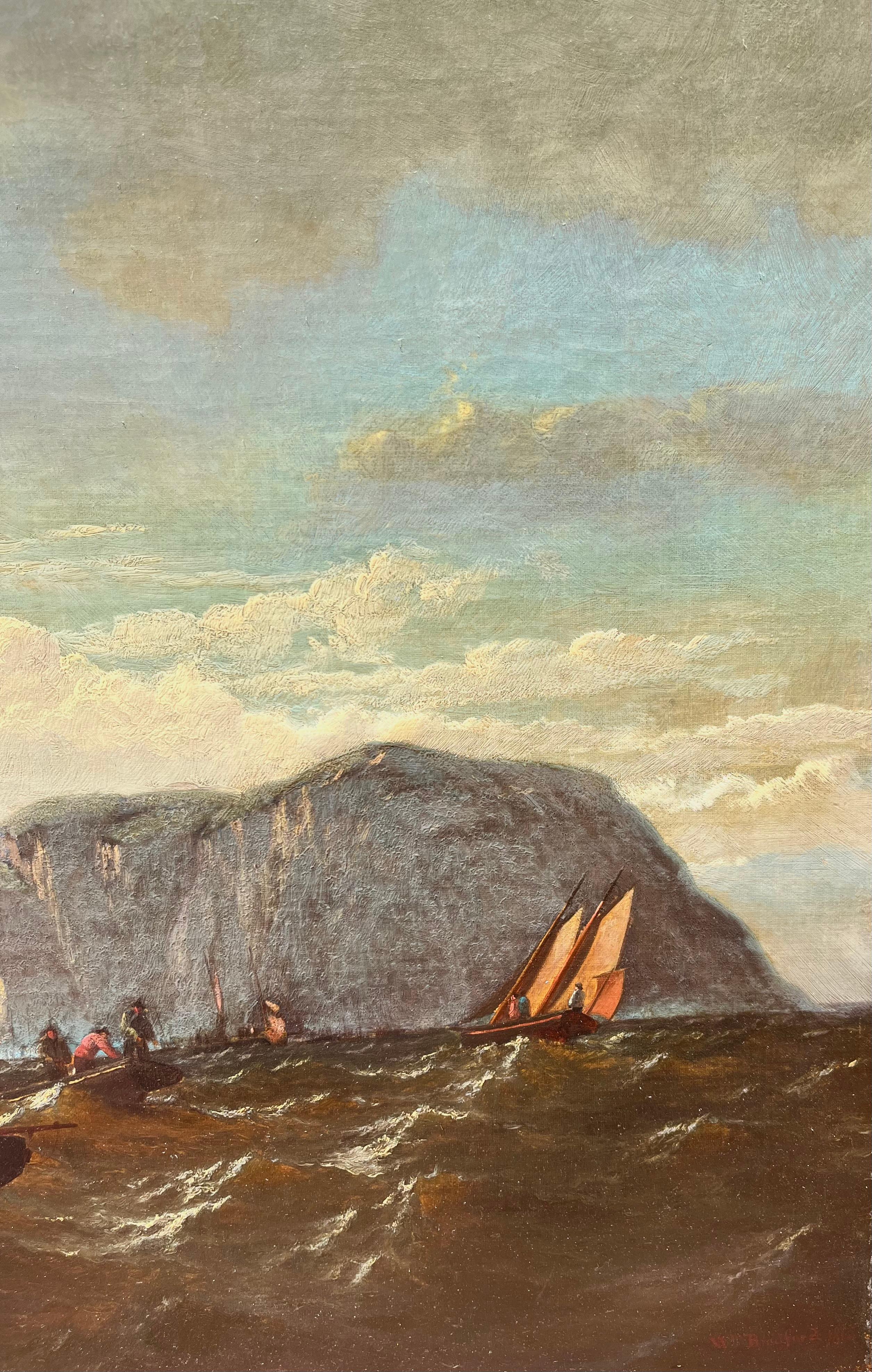 Fischerboote vor der Küste von Bass Rock, Schottland im Angebot 2