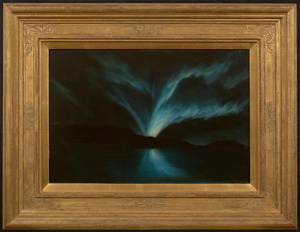 The Lights of the Aurora (Lichter der Aurora)  – Painting von William Bradford