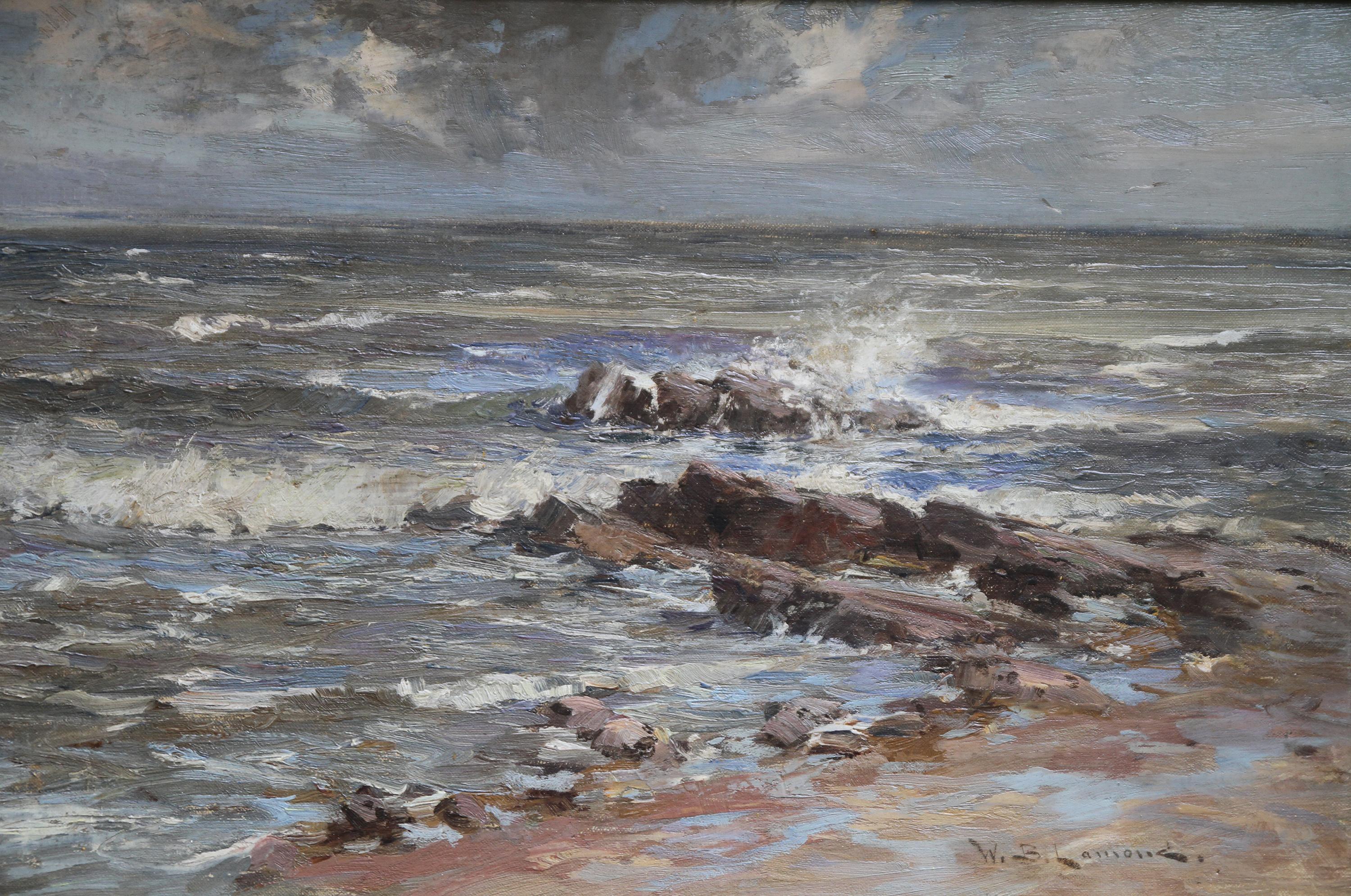 Seascape - Scottish Impressionist art 1900 marine sea oil painting Scotland - Painting by William Bradley Lamond