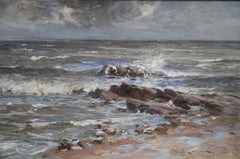 Seascape - Scottish Impressionist art 1900 marine sea oil painting Scotland