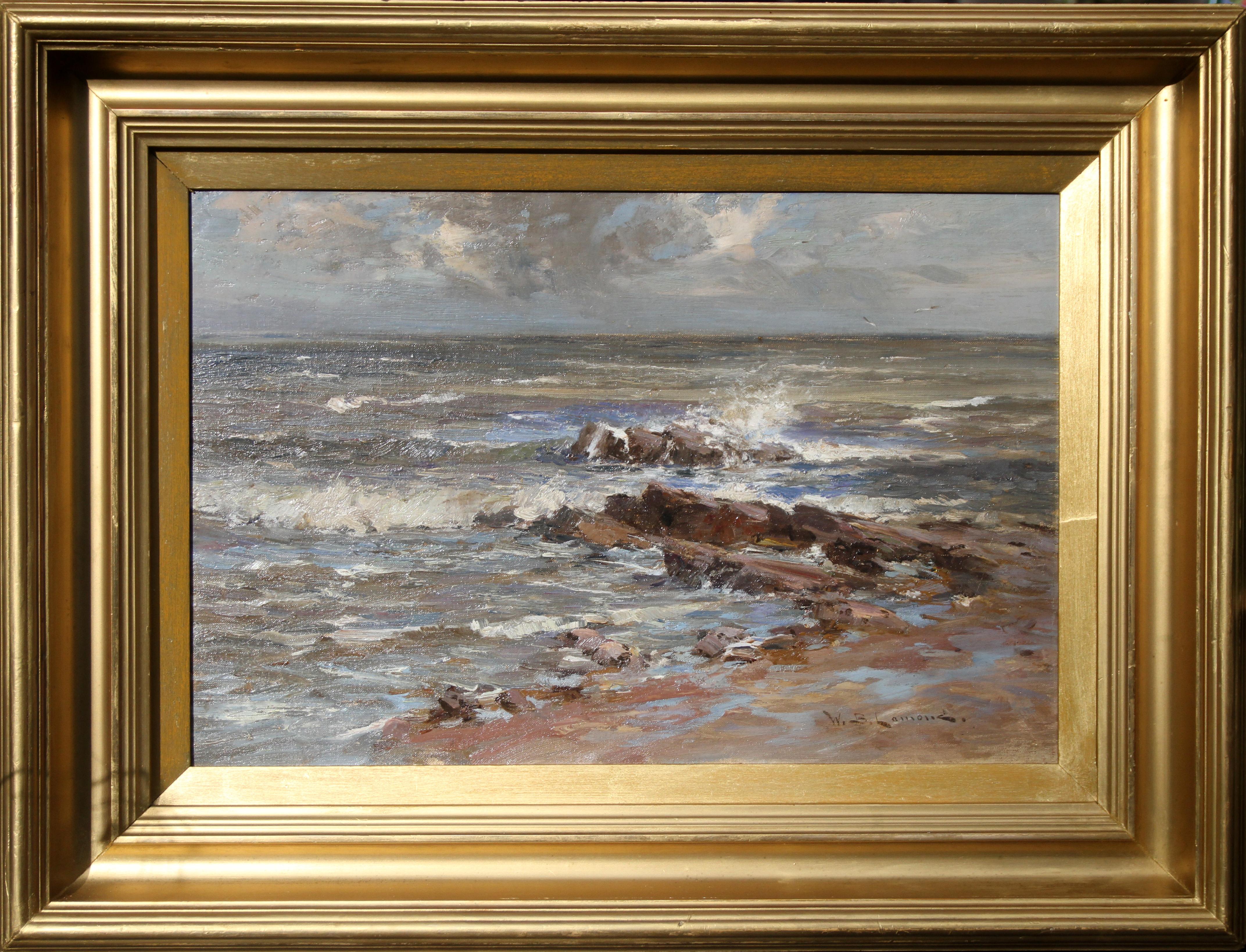 William Bradley Lamond Landscape Painting - Seascape - Scottish Impressionist art 1900 marine sea oil painting Scotland