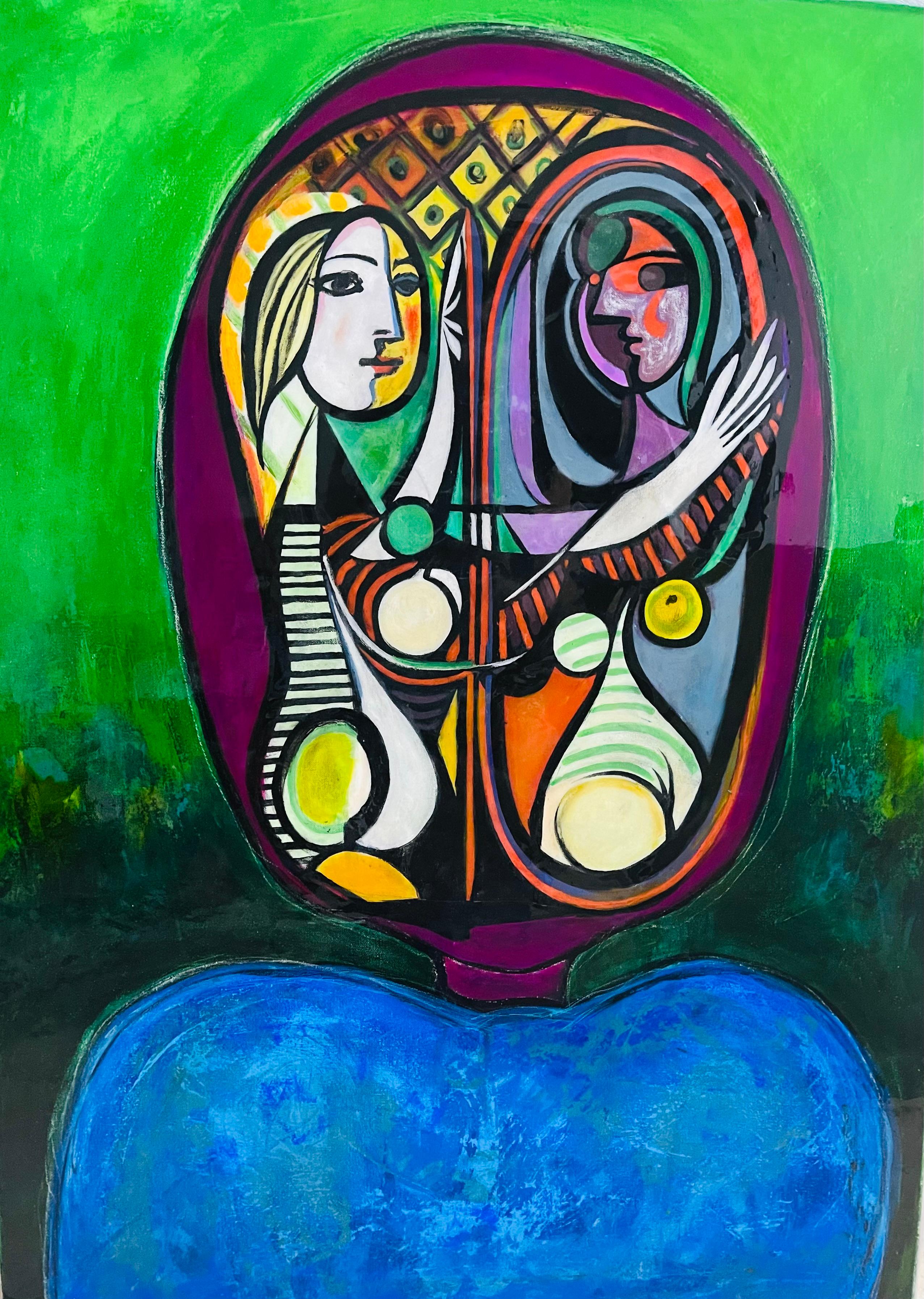 Abstract Painting William Braemer - Descarado se souvient de Picasso