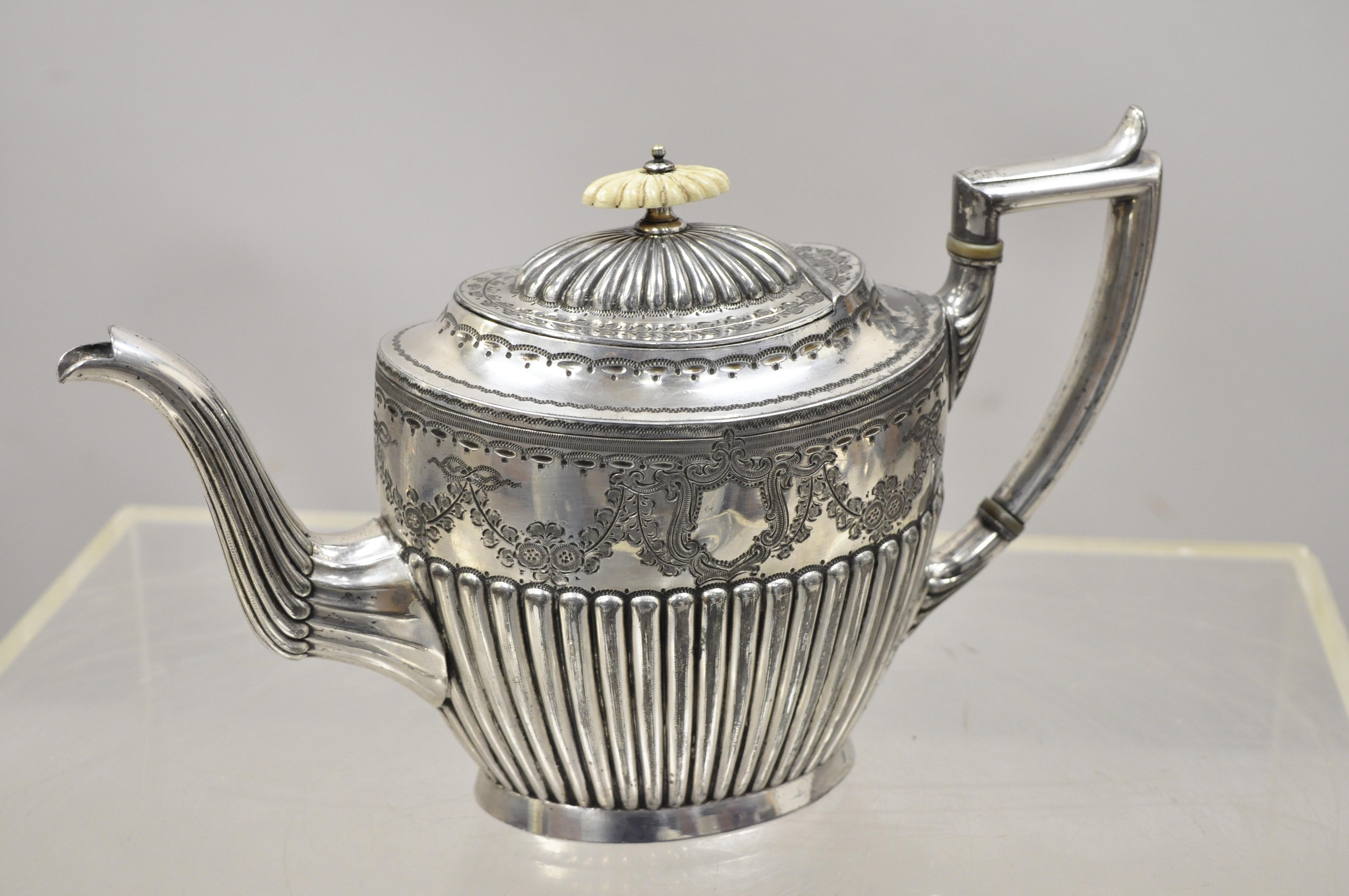 William Briggs & Co Sheffield Edwardian Victorian Silver Plate Coffee Tea Pot 2