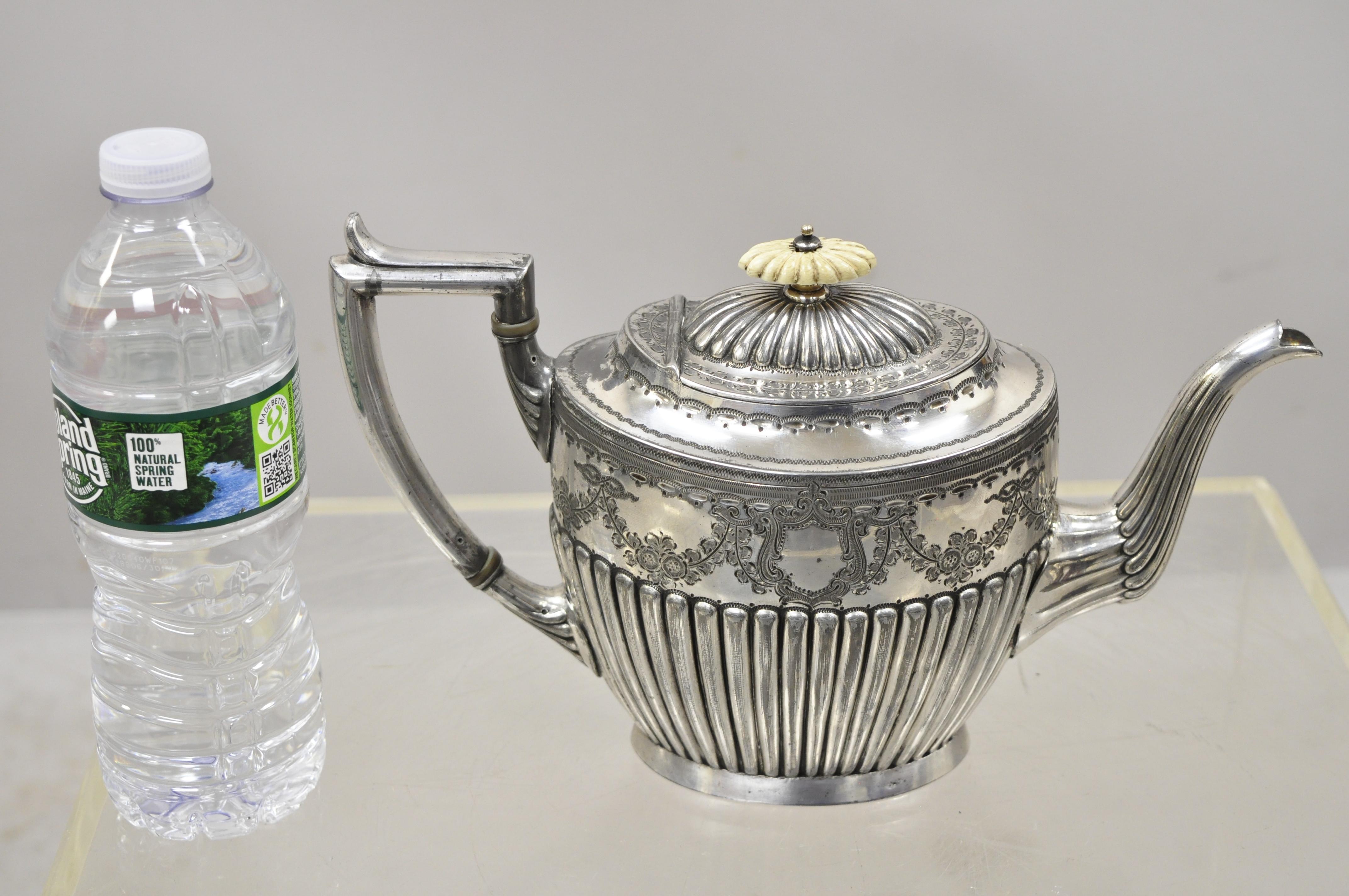 William Briggs & Co Sheffield Edwardian Victorian Silver Plate Coffee Tea Pot 3