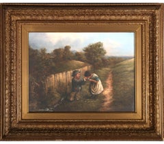 Antique William Bromley II A. R. A. (1769-1842) - Oil, A Drink from the Brook