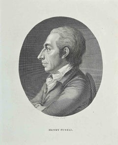 Portrait of Heinrich Fussli - Original Etching by William Bromley - 1810