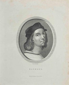 Antique Portrait of Raphael - Original Etching by William Bromley - 1810