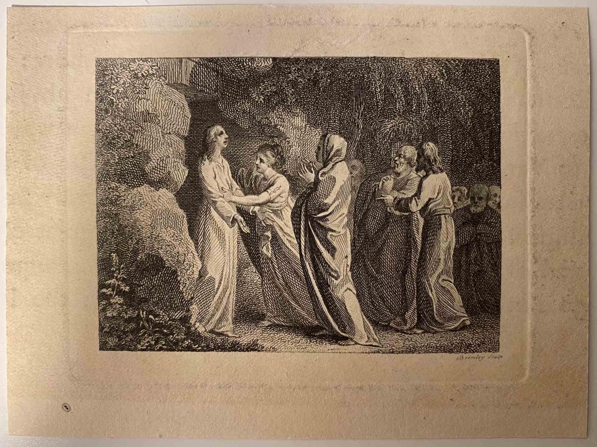 The Revelation is an original etching artwork realized by William Bromley for Johann Caspar Lavater's "Essays on Physiognomy, Designed to Promote the Knowledge and the Love of Mankind", London, Bensley, 1810. 

Engraved on the lower "Bromley"

With