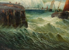 The Channel - Original Oil On Canvas by William Broome of Ramsgate-19th Century