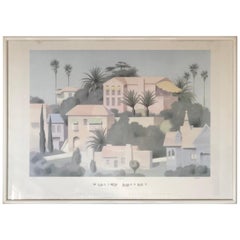 William Buffet Art Hollywood Print, Signed, Framed, California 1987 SALE