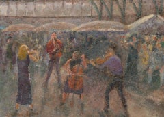 William Burns FRSA (1923-2010) - 20th Century Oil, Musicians in Covent Gardens