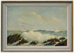 William Burns FRSA (1923-2010) - Contemporary Oil, Over Crashing Waves