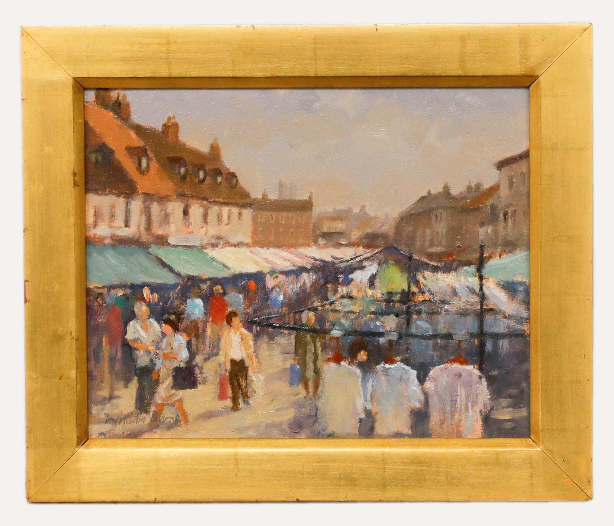 William Burns FRSA (1923-2010) - Gerahmtes Ölgemälde, Beverley Market - Sommer