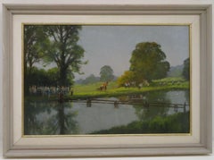 William Burns FRSA (1923-2010) ORIGINAL equestrian Oil Painting CHATSWORTH HOUSE