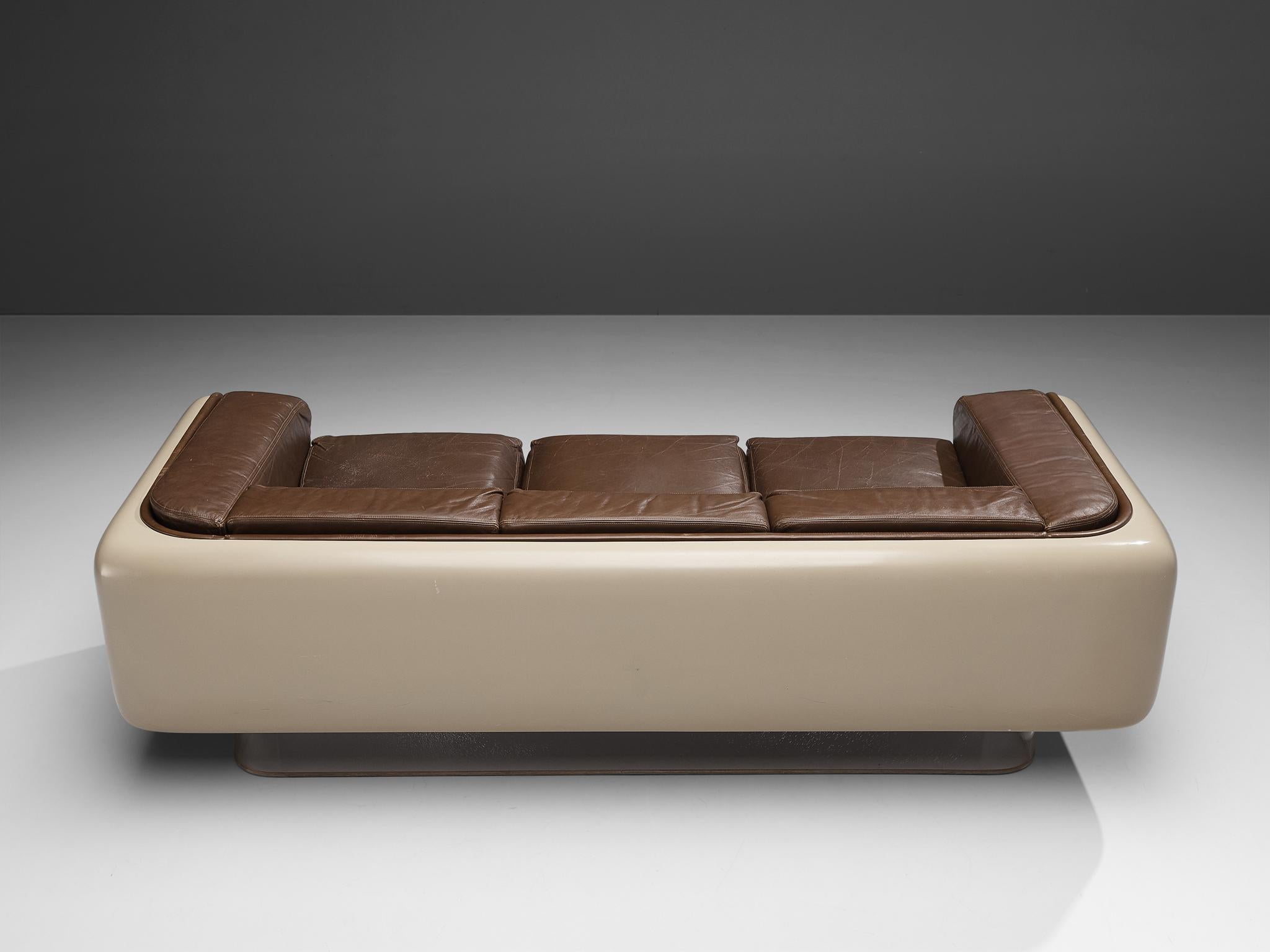 William C. Andrus for Steelcase Sofa in Fiberglass and Leather 2