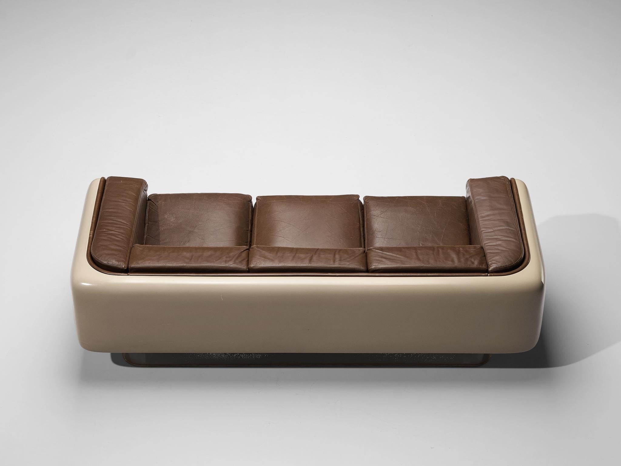 William C. Andrus for Steelcase Sofa in Fiberglass and Leather 4