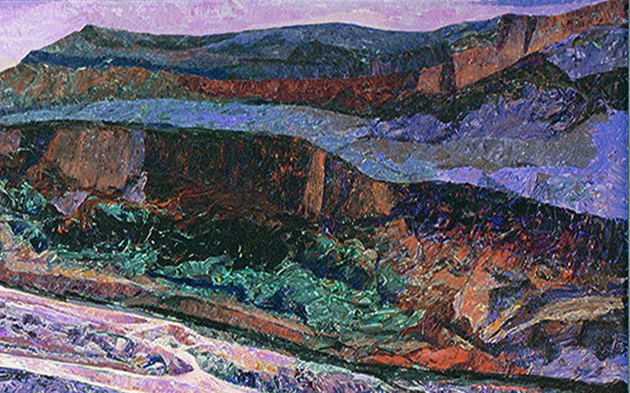 Le Canyon Country - Modernisme américain Painting par William C. Grauer