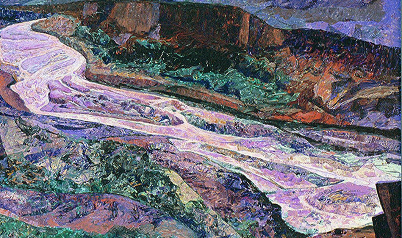 Le Canyon Country - Gris Landscape Painting par William C. Grauer