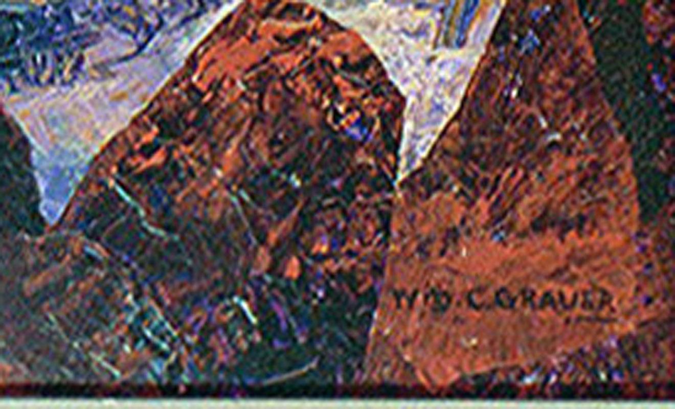 Acrylique sur carton
Signé dans le coin inférieur droit
Condition : La peinture est excellente
     Le cadre présente une usure superficielle
Provenance : Succession de l'artiste



William C. Grauer (1895-1985)

William C. Grauer (1895-1985) est né