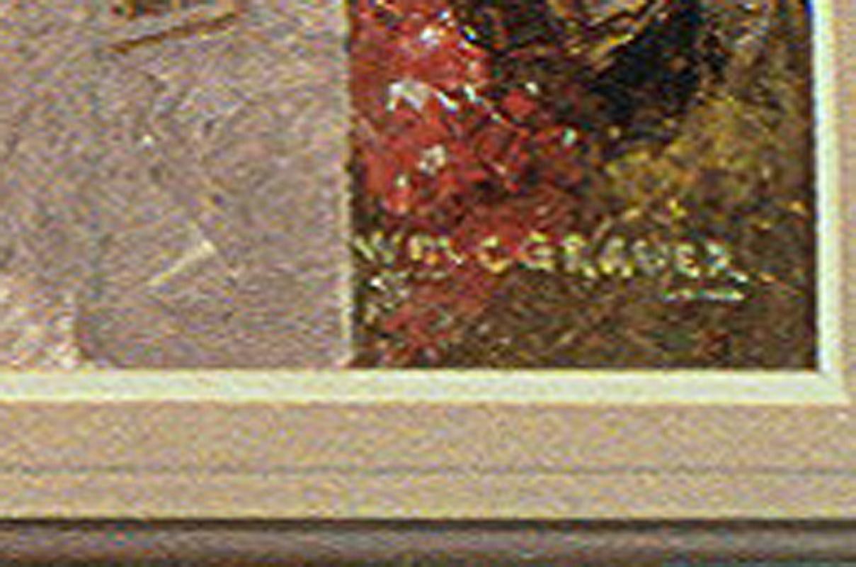 Titre inconnu (Gaspe Bay Houses)
Acrylique sur carton, 46 1/4 x 34 pouces
Signé en bas à droite
Condition : Bon
                  Légère usure superficielle du cadre
Provenance : Succession de l'artiste
                      par décent à sa fille