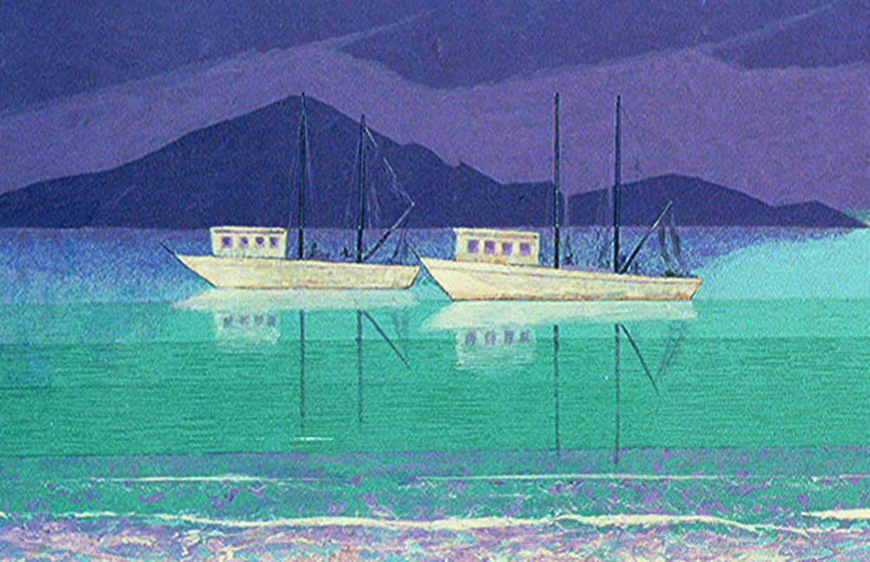 Mexican Shrimp Boats - Painting by William C. Grauer